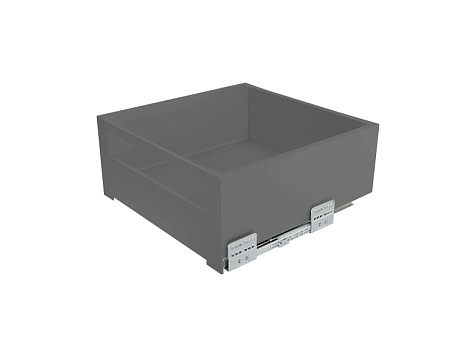 Внутренний ящик с прямыми боковинами СТАРТ 500мм с доводчиком высокий, графит, Boyard, добавить панель SBW08/GRPH/1200 и рейлинг SBR10/GRPH/1200